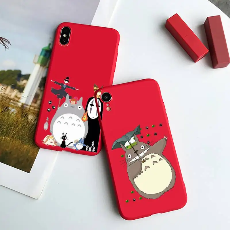 Totoro Živahen Stran Japonske anime coque funda mobilnega Telefona Primeru Candy Barve za iPhone 6 7 8 11 12 s mini pro X XS XR MAX Plus