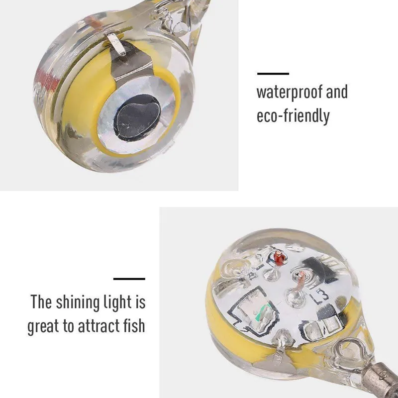 1pc Mini Fishing Lure Svetlobe LED Spusti Globoko pod vodo Oči Oblike Ribolova Lignji Ribolov Vabe Svetlobna Vaba za Privabljanje Rib