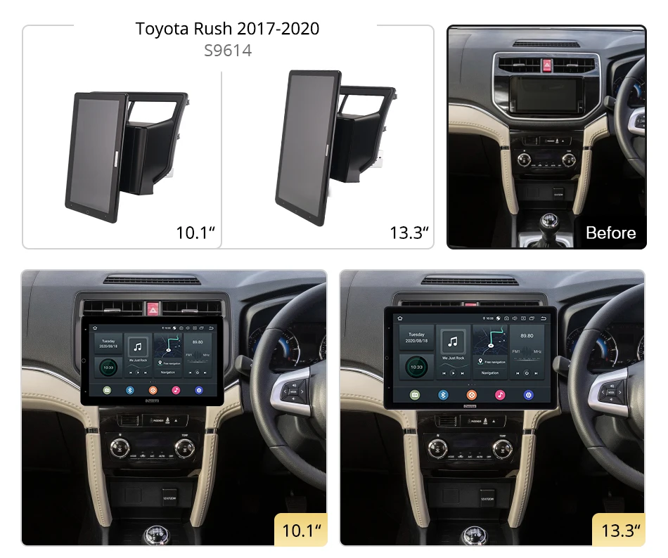 13,3 Palca 1920*1080 Ownice 1 Din Android 10.0 avtoradia za Toyota Rush 2017 - 2020 GPS Avto Avdio Sistem, Predvajalnik Samodejno Vrtljiv