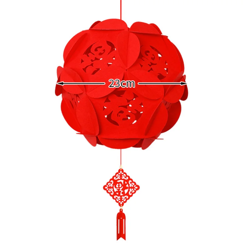 10Pcs/Niz 23 cm Kitajsko Novo Leto Okraski, Stu Hydrangea Luč za Novo Leto Lantern Festival Dobave Rdeča
