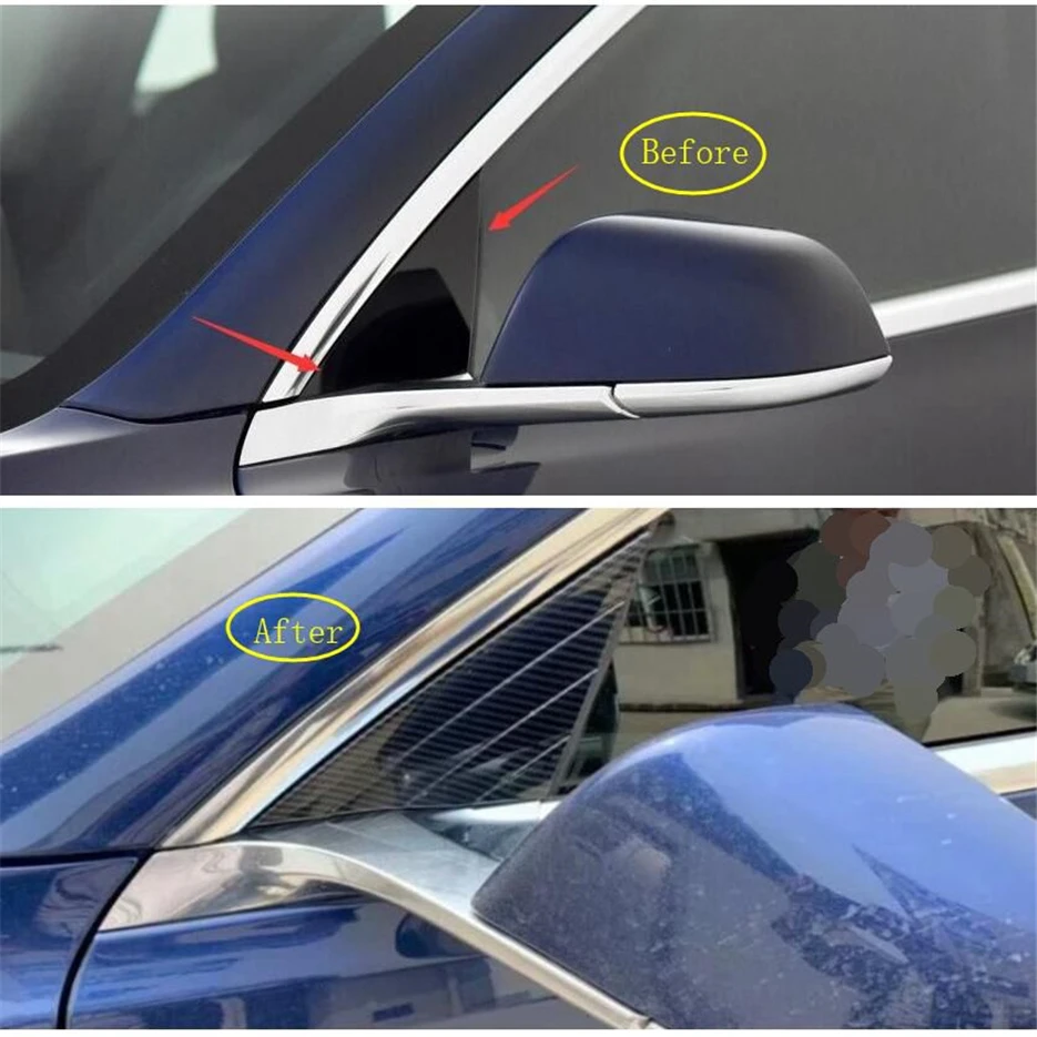 Ogljikovih Vlaken Videz Rearview Mirror Skp / žarometi za Meglo Obrvi / Zadaj Air AC Plošča Pokrov Trim Za Tesla Model 3 2018 2019 2020