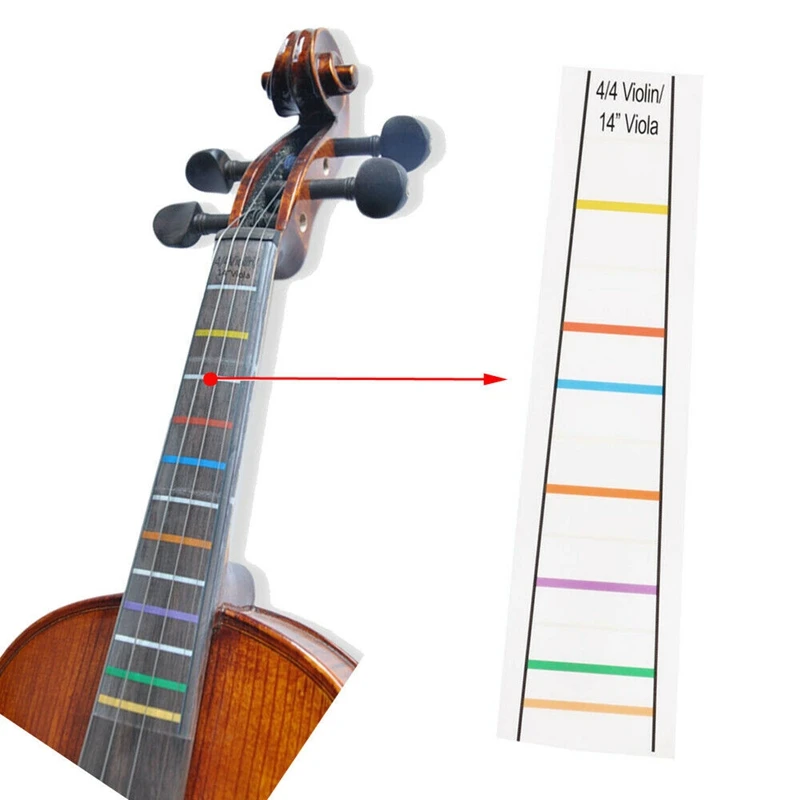 Violino 4/4 Fretboard Nalepke Fingerboard Marker Violina Naučijo Opomba Grafikon Trak 2Pcs