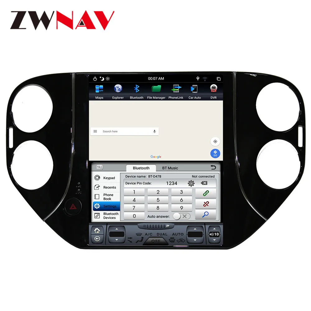 Carplay DSP Android 9.0 PX6 Navpično Tesla Radio Zaslon Avto Multimedijski Predvajalnik, Stereo, GPS Navigacija Za VW Tiguan 2010-2016