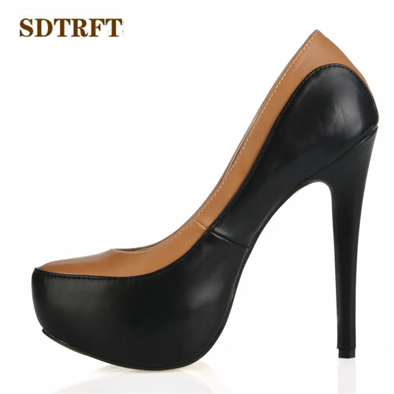SDTRFT Stilettos zapatos 14 cm Tanke pete ženske Crossdresser čevlji ženska Poroko Platforme črpalke sapato feminino Padec ladijskega prometa