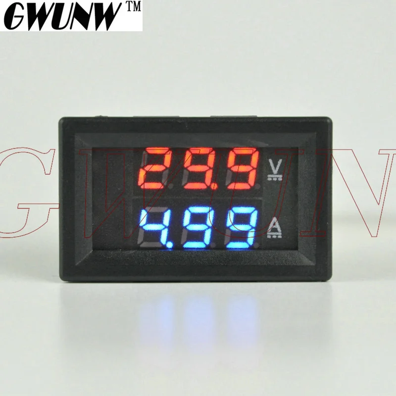 GWUNW BY32A 0-500V 0-10A DC Digitalni Napetost Ampermeter Current Tester Meter Voltmeter Dvojni Zaslon Zelena Rdeča Modra LED