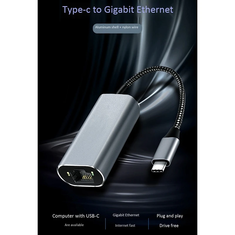 TIP-C na Ethernet Adapter RJ45 Gigabit Ethernet, Omrežna kartica, za Win8/10 in Apple Mac Os Sistema