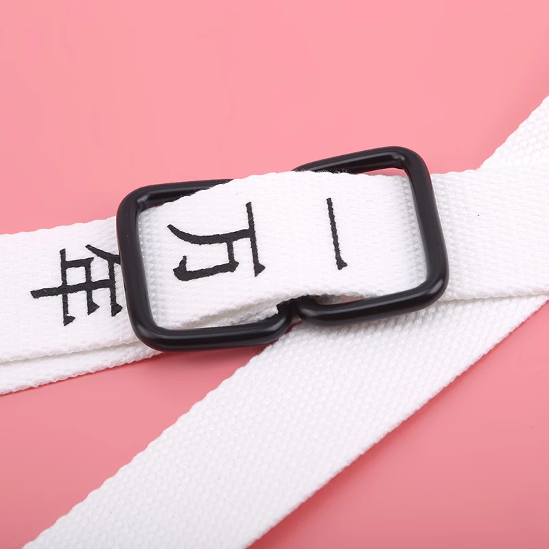 Moški Pas Platno Najlon Študent Harajuku Kitajskih Znakov Osebnost Besedilo Dvojno Sponke Priložnostne Off Belo Platno Pasu