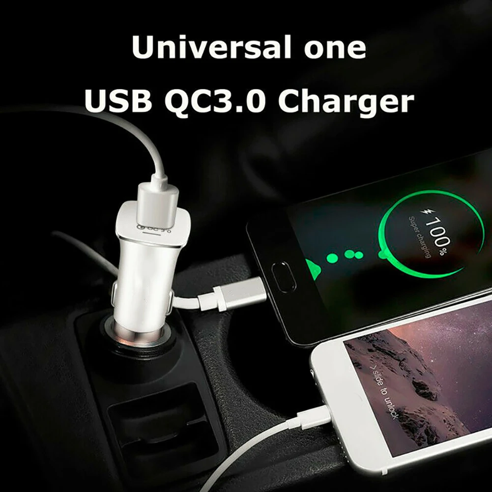 Auto Avto Polnilec QC3.0 Hitro Polnjenje USB Power Adapter Kovinski Varnost Kladivo za Xiaomi Samsung iPhone 11 Pro Max