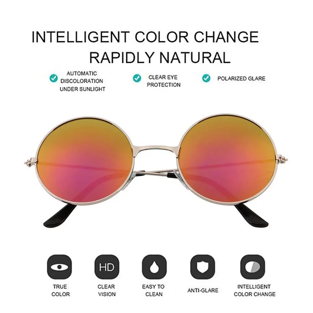 Moda Elegantne Retro Slogu Žensk Okrogle Kovinske Unisex sončna Očala z UV Zaščito Luxury Letnik zaščitna Očala, 6 Barv