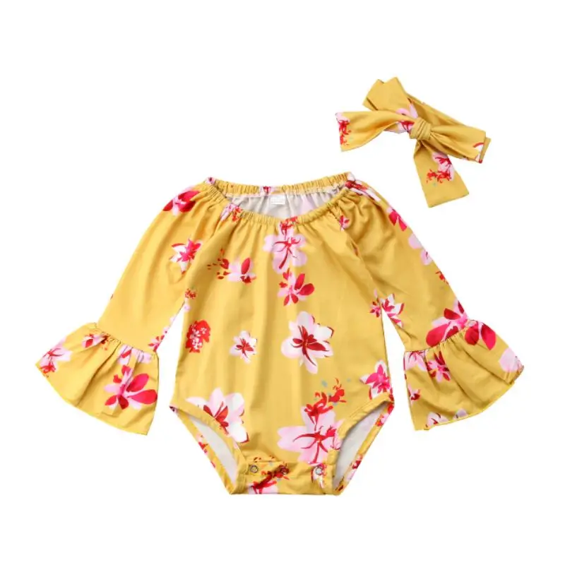 Novorojenega Dojenčka Baby Dekleta Obleke Cvetlični Cvetlični Romper Jumpsuit Obleko Poletje, Otroci, Oblačila,