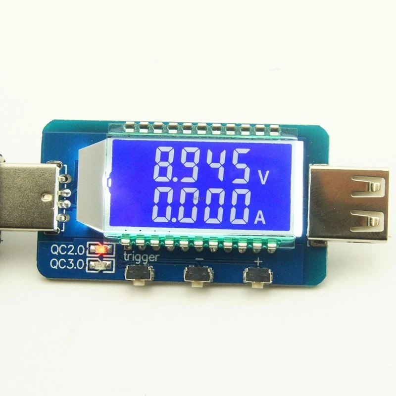 QC2.0/QC3.0 USB Detektor LCD Digitalni Elektronski Prevara Moč Sproži Napetost Trenutno Voltmeter Meter Tester Test Odbor