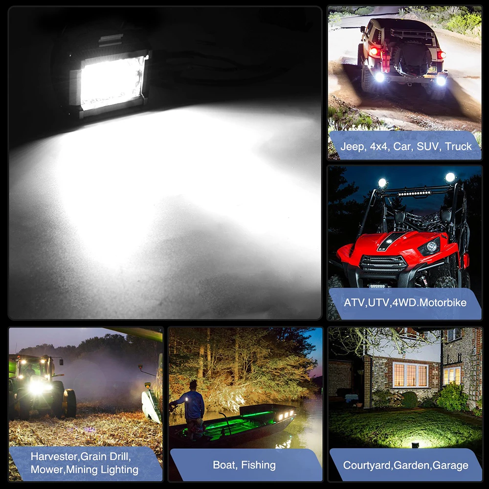 NLpearl Svetlobe Bar/Delo Svetlobe, 4/7 palčni 54W 108W LED delovna Lučka OffRoad 12V 24V Combo LED Bar za Tovornjak 4x4 SUV Tovornjak ATV Traktorja