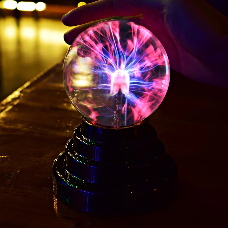 USB Plazme Ball Lightning Elektrostatično Ion Čarobni Kristalno Kroglo Lučka Spalnica Dekoracijo Božični Zabavi na Dotik Občutljiv Luči