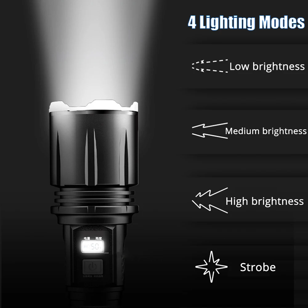 Močna LED Svetilka MTG2 Lučka Noge Taktično Svetilko Super Svetla USB Polnilne Stepless Zatemnitev Lov Lučka Zoom Luč