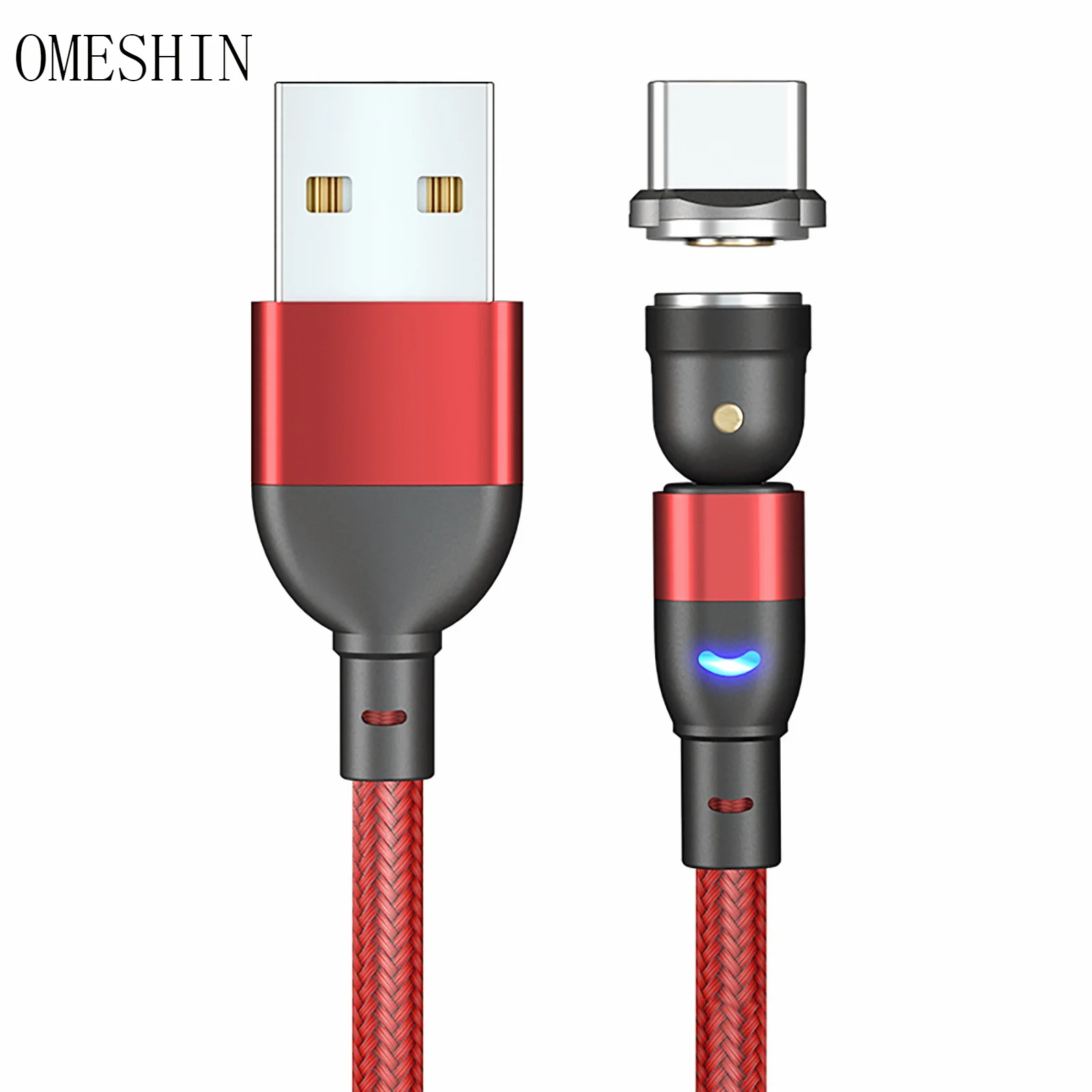 OMESHIN 0,5 M Tip-C USB 540° 3A Hitro Polnjenje Rotacijski Magnetni Podatkovni Kabel O 19.7 v Magnetni Charing Kabel