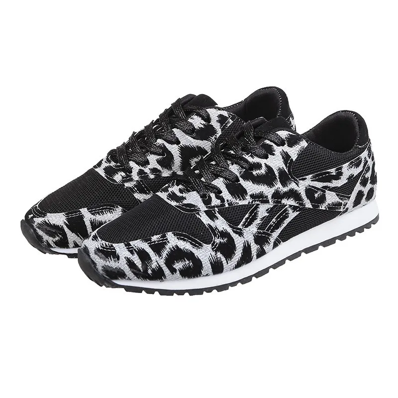 2020 Spomladi in Jeseni Novo Stanovanje Priložnostne Čevlji Leopard Očesa Čipke-up Ženske čevlji Čevlji za ženske superge