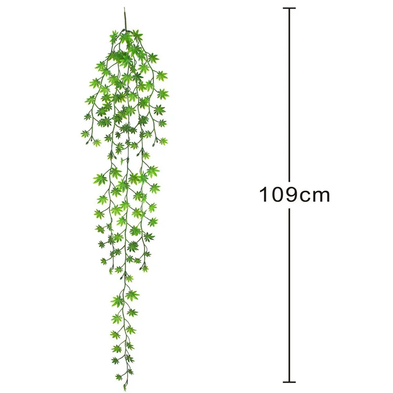 109cm Umetno Zelenih Rastlin, Javorjev list, ki Visi Ivy Listi Ponaredek Cvetovi vinske Trte Doma Vrt Steno Stranka Dekoracijo