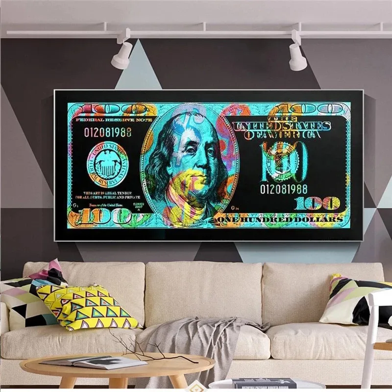Inspirativno Platno Umetnosti 100 Dolar Zakona Platno Slikarstvo Plakatov in Fotografij Wall Art Sliko za Domov Dnevna Soba Dekor Cuadros