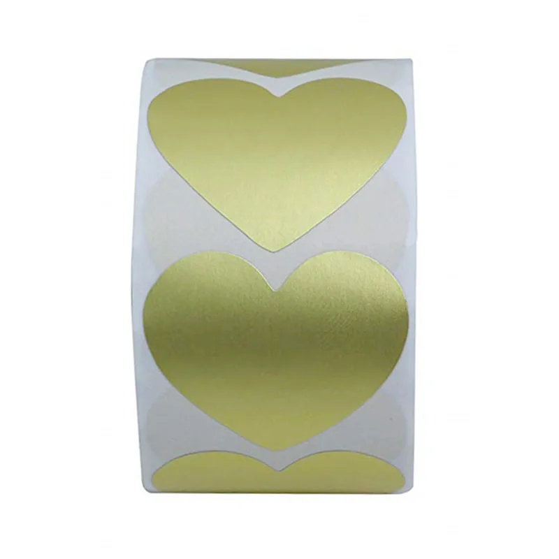 50pcs/kup Srce oblika zlata Nalepke pečat Nalepke, nalepke za scrapbooking Paket in poročni dekoracijo, nalepke, tiskovine
