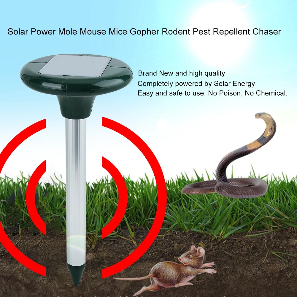 4pcs Solar Powered Ultrazvočno Sonics Miško Mol Škodljivih Glodalcev Repeller Repelenti Dvorišče LED Luči Repeller Prostem Lučka Dvorišče Vrt