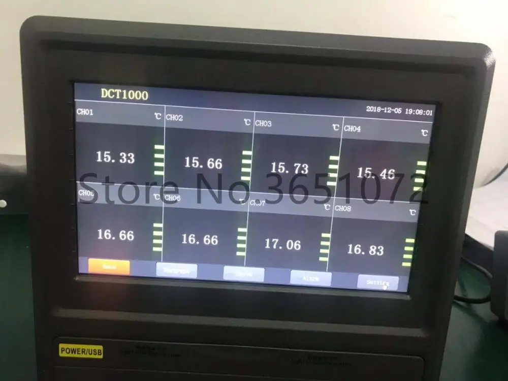 DCT1000-8 Temperaturo Diktafon 8 Kanalov Brezpapirnem Diktafon 10 Cm LCD-Zaslon