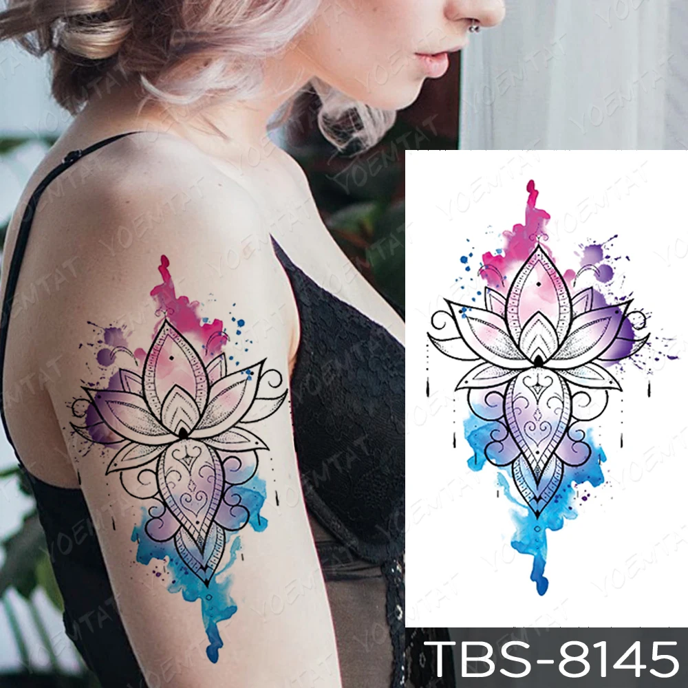 Nepremočljiva Začasni Tattoo Nalepke Mandala Dreamcatcher Flash Tatto Lev, Metulj, Body Art Roko Vode Prenesti Ponaredek Tattoo Ženske