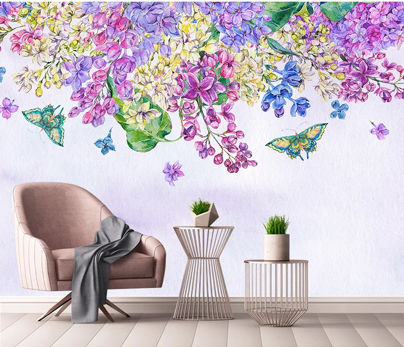 Bacaz vseh Velikosti 3D Stenske Freske Ozadje Retro Ročno Poslikane Cvetlični Stensko Slikarstvo, Dnevna Soba, Spalnica 3D Zidana Ozadje cvet