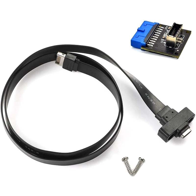 USB 3.1 Tip C Sprednji Plošči Glava Podaljšek 50 cm, USB 3.1 Vrste E na USB 3.1 Tip C Kabel,Gen 2 10 Gbps Kabel
