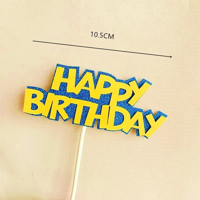 Nova Dvojna Plast Papirja Happy Birthday Cake Pokrivalo Zlato Rojstni dan Cupcake Toppers za otroško Rojstnodnevno zabavo Okraski Baby Tuš