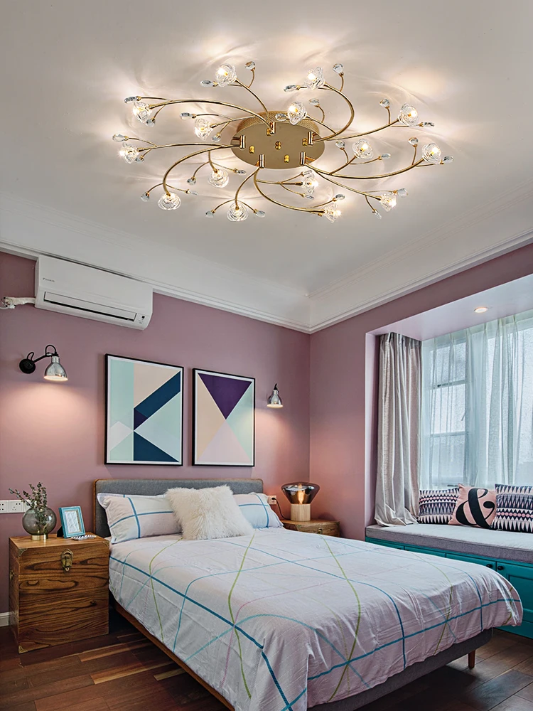 Sodobni LED kristalno Stropni Lestenec luksuzni Dnevna Soba lučka spalnica razsvetljave, toplo in romantično Lestenec namestitev