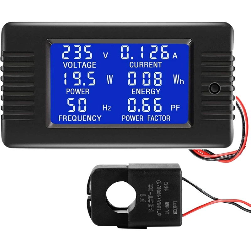 AC 80-260V 100A LCD Zaslon Digitalna Napetost Frekvenca Voltmeter Ampermeter z 100A Current Transformer