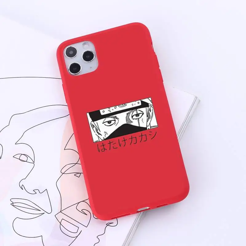 Naruto uzumaki Itachi Uchiha Telefon Primeru Rdeče Candy Barve za iPhone 6 7 8 11 12 s mini pro X XS XR MAX Plus