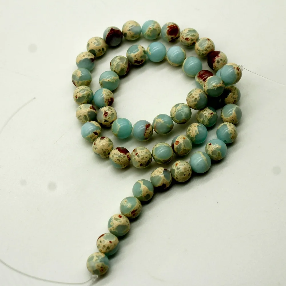 Moda 3 barve cesar kamen imperial ohlapno okoli biseri 4 mm 6 mm 8 mm 10 mm ženske stranka darila, nakit, izdelava 15inch
