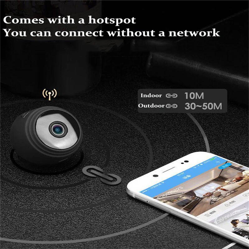 1080P 150°širokokotni Mini WIFI kamera Kamera Brezžična IP kamera Home Security DVR Noč Daljinsko Spremljanje Telefon App