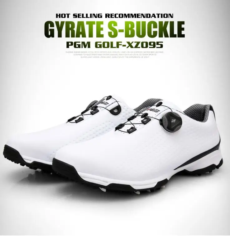 PGM Poletje Moški Golf Čevlji Moški Nepremočljiva Dihanje, Vrtljivo sponko Superge Non-slip Patent Golf Čevlji S čevlji, vrečke 39-45