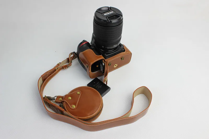Črna/Rjava/Kava Deluxe Edition PU Usnje Fotoaparat Primeru Kritje Za Nikon D800 D810 fotoaparat Z Vrečko za Shranjevanje Odprtine Spodaj Primeru