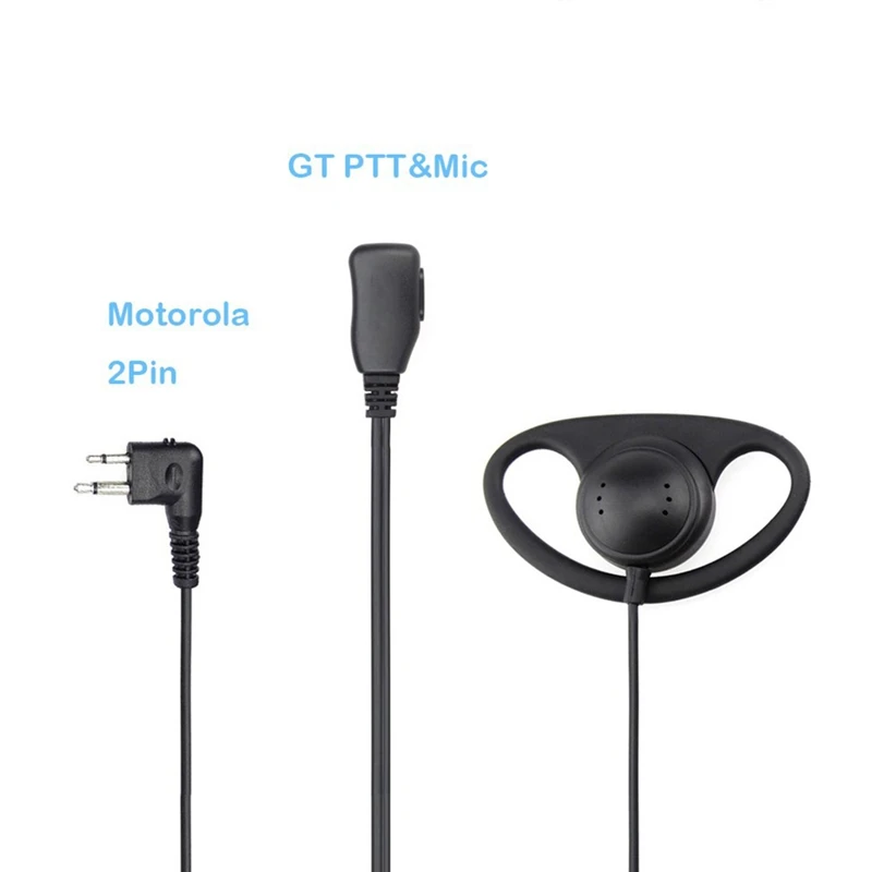 2 Pin Napredno D Oblika Posnetek-Uho Pg Slušalke Slušalke Mikrofon Za Motorola 2 Način Radii GP88S GP300 GP68 GP2000 GP88 GP3188 CP040 CP1