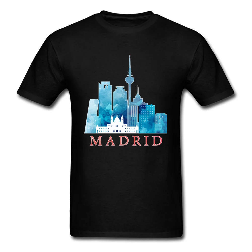 Poletje Vrhovi T Shirt Opremljena Moški T-Shirt Španija Madrid Mesto Mesto Tisk T-Shirt Praznik Dela Vrhovi Srajce Krog Vratu Bombaž