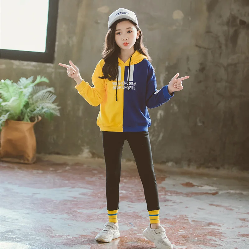 Moda Dekliška Oblačila, ki Teen Dekleta Trenirko Spomladi Leta 2020 Jeseni Dolg Rokav 2pcs Otroci Oblačila Dekle, ki Določa 4 6 8 10 12 Let