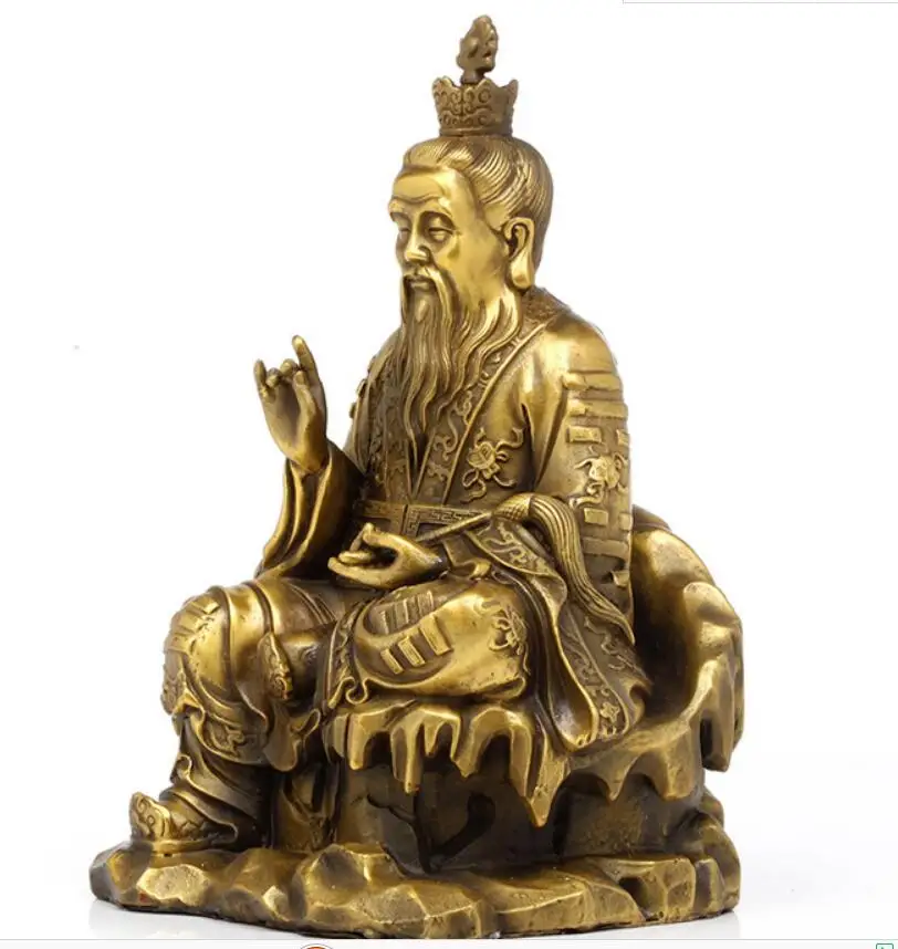 ODPOVEDALI medenina, baker Laozi Taishang Laojun kip Dekoracijo Taoism Feng Shui Doma Dekoracijo