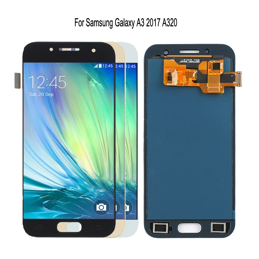 Original AMOLED Za SAMSUNG Galaxy A3 2017 LCD-Zaslon na Dotik A320 A320F SM-A320F LCD Računalnike Zamenjava Delov Zaslon