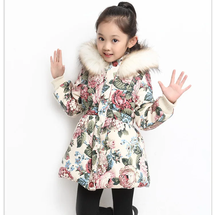 2020 Zimsko Dekle, Plašči Za Moda Otroke Oblačila Dolgo Jakno Cvetje Zgostitev Plašč Toplo Hooded Otrok Vrhnja Oblačila Parkas
