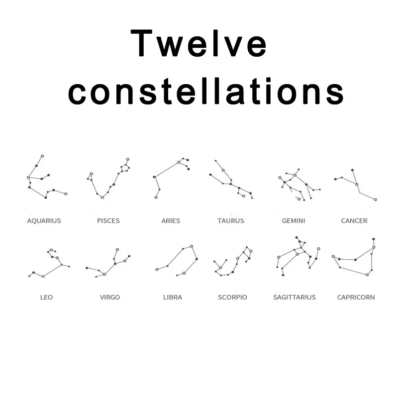 12 Constellation Obroči Za Ženske Kubičnih Cirkon Nastavljiv Nebesno Obroči, Srebrne Barve, Nakit, Darila Romantično Srčkan Cocktail Obroč