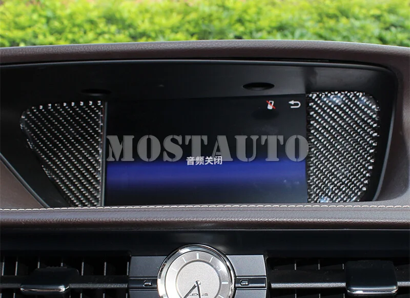 Za Lexus ES 250 300h Ogljikovih Vlaken Konzole GPS Navigacija Trim Kritje za obdobje 2013-2017 2pcs Avto Dodatki Notranjost Avtomobila Dekor Avto Trim