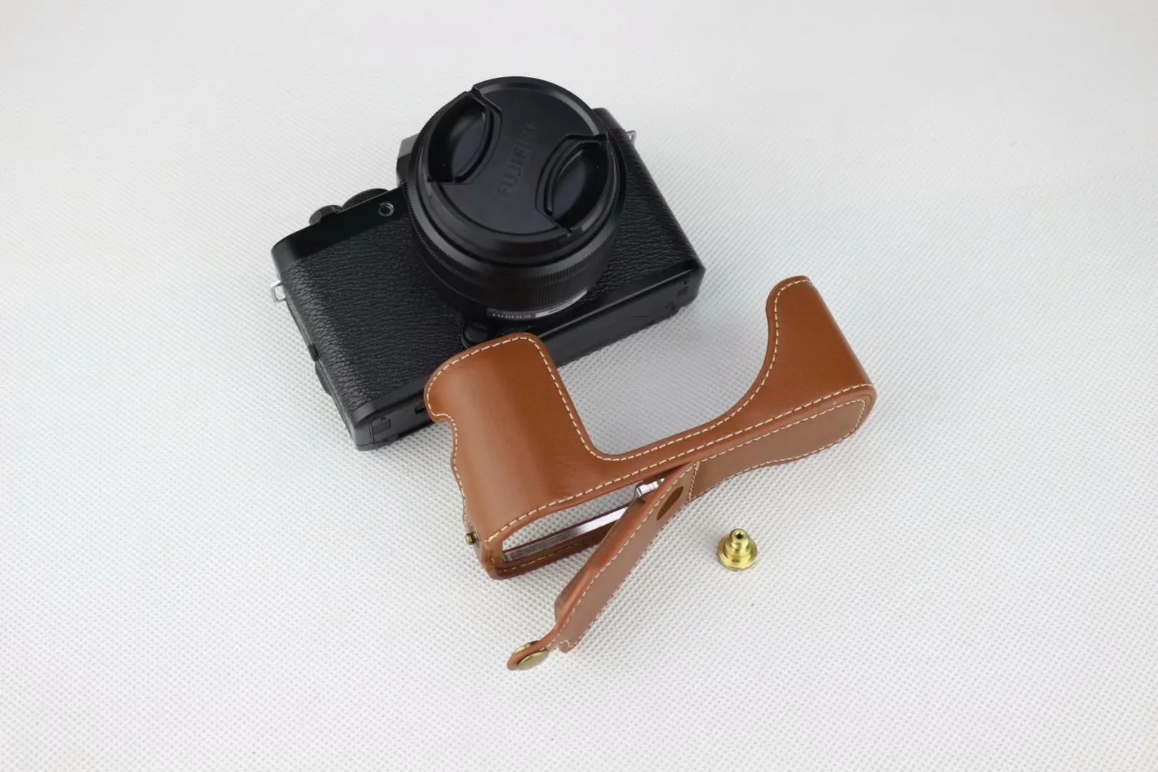 Pravega Usnja Fotoaparat Torba Za Fujifilm XT100 Profesionalni Fotoaparat Pol Primeru Zajema Polovico Telesa Odprite Baterije