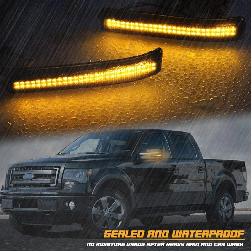 Obračanje Strani Rearview Mirror Reflektor LED Vključite Signal Dim Objektiv Primeren za Ford F150/Raptor 01-14 LED Luč Ogledalo