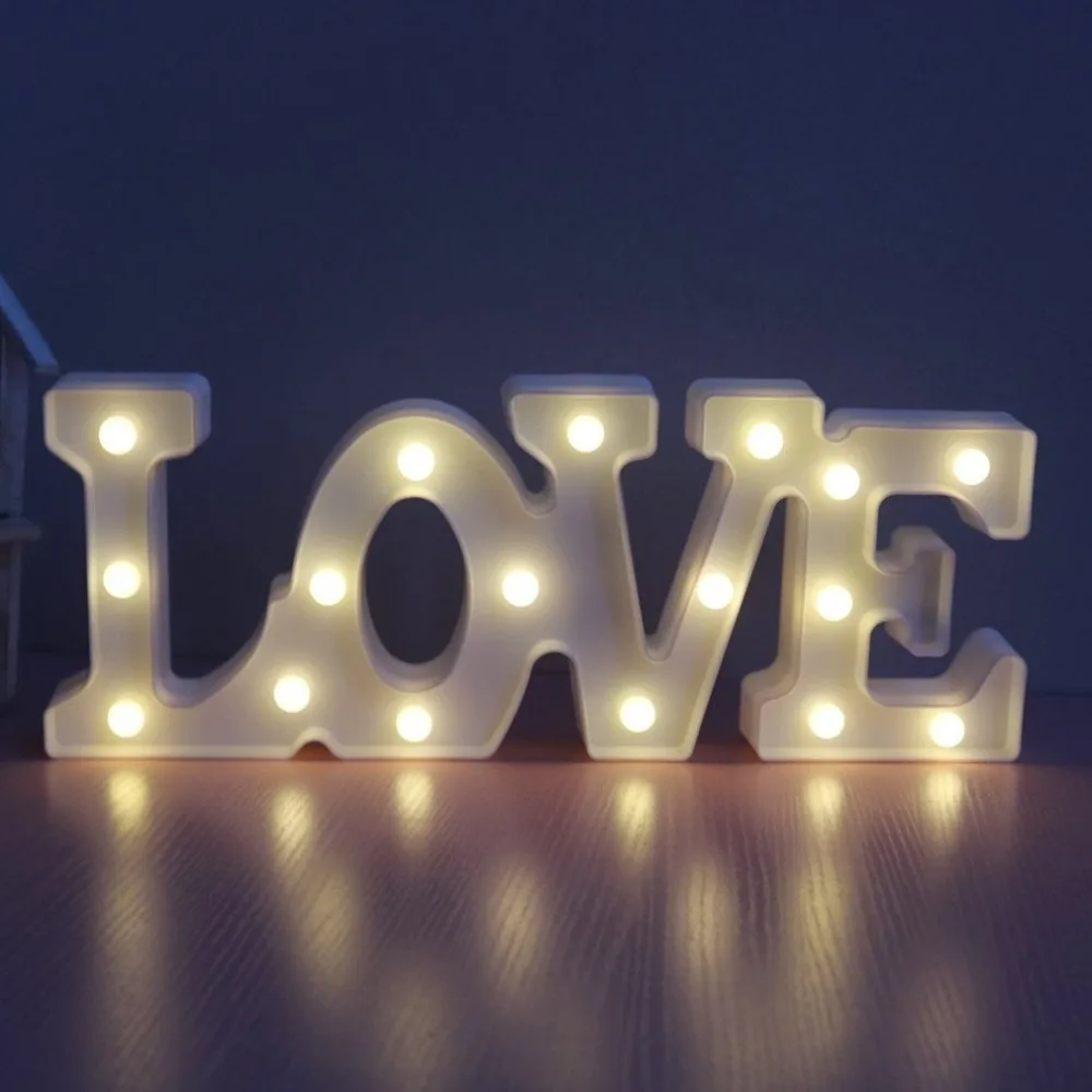 Romantični 3D LJUBEZEN LED Črka, Znak Noč Svetlobe Nadstrešek Topla Svetloba namizne Svetilke nočne luči Za Poroko Dekor Ljubitelje Darila