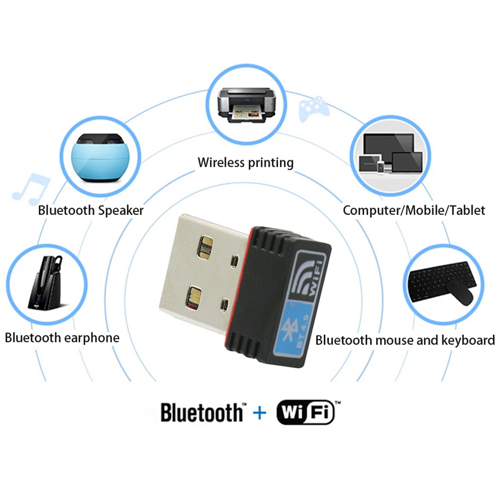 Domov Ključ Prenosni RAČUNALNIK Sprejemnik Pribor Dvojni Način Omrežne Kartice Prenosni Brezžični USB, Bluetooth 4.0 150Mbps Wifi Adapter Mini