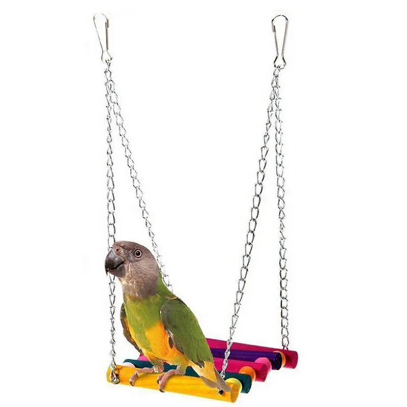 Naključno Barvo Pet Ptica Papiga Igrače Parakeet Budgie Cockatiel Kletko viseči mreži, Swing Igrača, ki Visi Žvečiti Igrače Za Ptice EJ879323