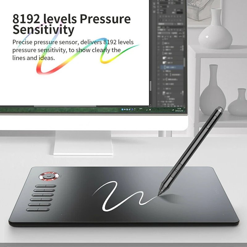 VEIKK A15 Pro Digitalno Risanje Tablet 8192 10X6 palčni Tablet Grafični 12 Tipke in Pametno uporabo levi gumb miške za Risanje Tablet